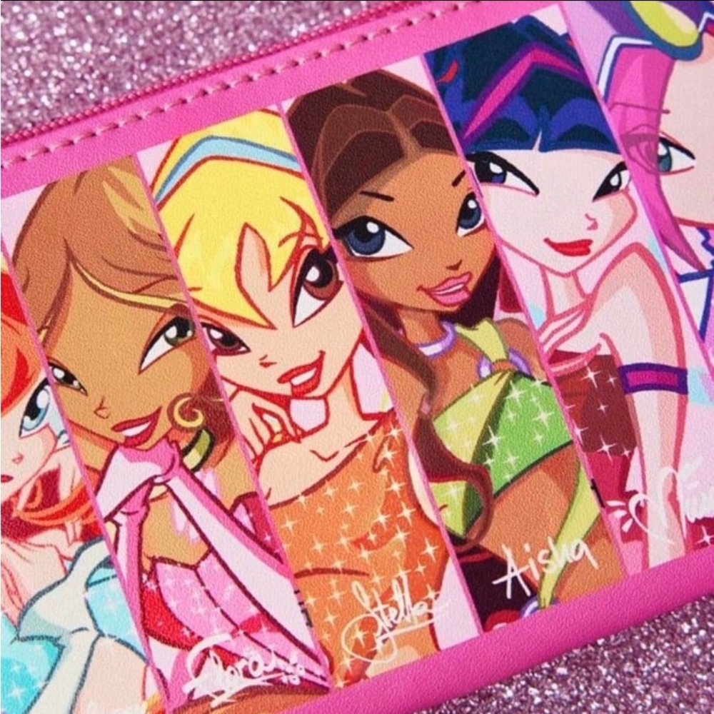Winx Club Pink Coin Purse / ID Holder  Bloom, Stella, Flora, Musa, Tecna, Aisha - Picture 3 of 6